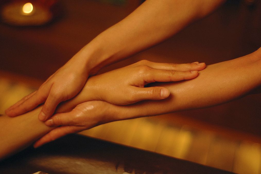 sensual massage of hands